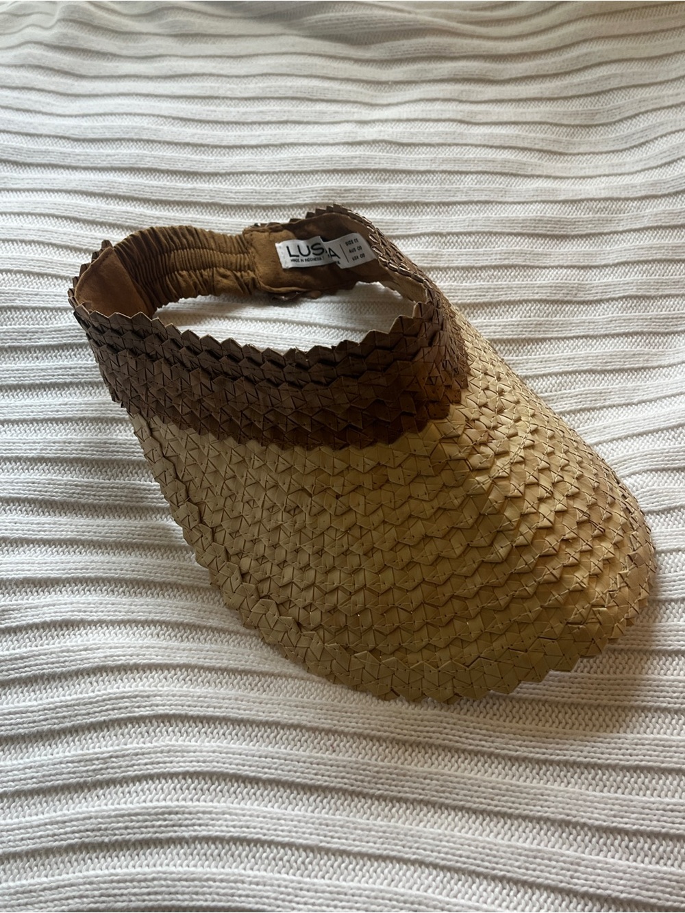 Lusana Woven Straw Visor - Brown/Tan